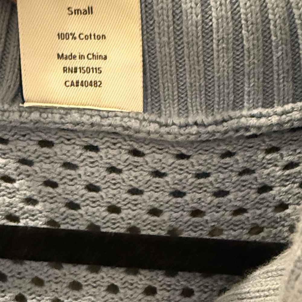 Varley Light Blue Knit Zip V-Neck Sweater Vest - Picture 3 of 4
